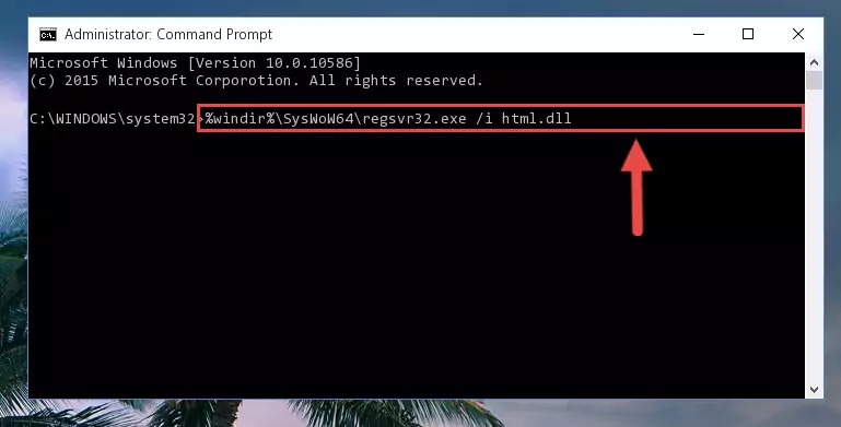 Uninstalling the Html.dll library from the system registry