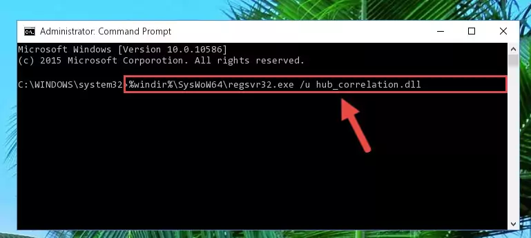 Reregistering the Hub_correlation.dll file in the system