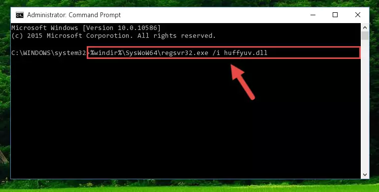Deleting the damaged registry of the Huffyuv.dll
