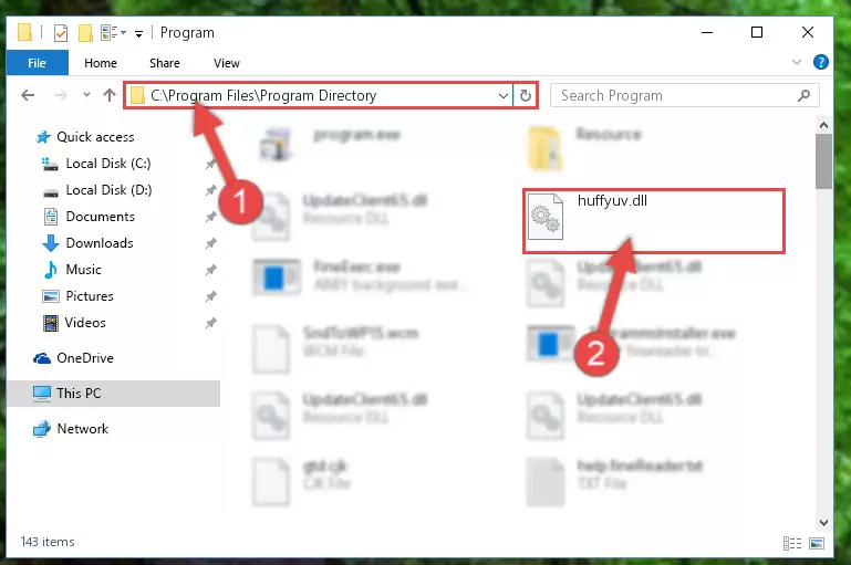 Uninstalling the Huffyuv.dll file's broken registry from the Registry Editor (for 64 Bit)