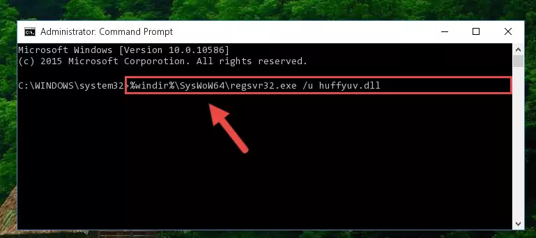 Creating a new registry for the Huffyuv.dll file in the Windows Registry Editor