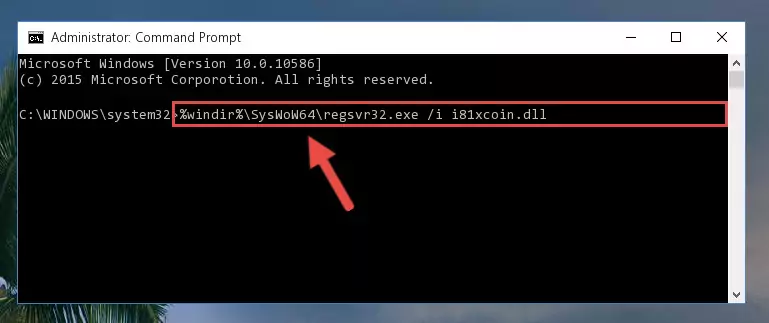 Deleting the I81xcoin.dll library's problematic registry in the Windows Registry Editor