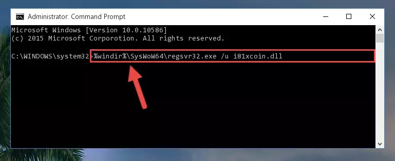 Creating a new registry for the I81xcoin.dll library in the Windows Registry Editor