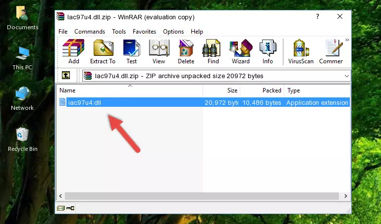 Copying the Iac97u4.dll file into the software's file folder
