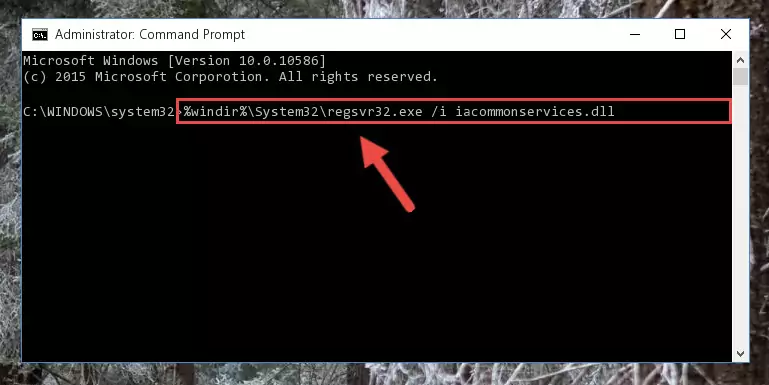 Uninstalling the Iacommonservices.dll library from the system registry