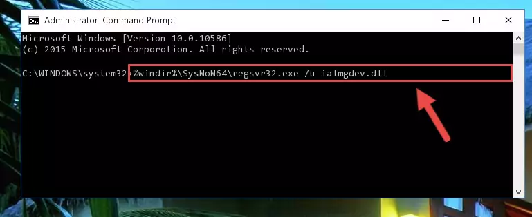 Reregistering the Ialmgdev.dll file in the system