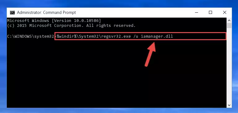 Reregistering the Iamanager.dll file in the system