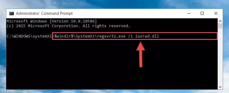 Cleaning the problematic registry of the Iasrad.dll file from the Windows Registry Editor