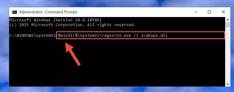 Reregistering the Icqhops.dll library in the system (for 64 Bit)