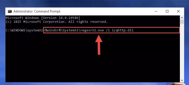 Reregistering the Icqhttp.dll file in the system (for 64 Bit)