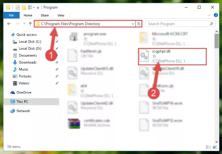 Uninstalling the Icqphpl.dll library's broken registry from the Registry Editor (for 64 Bit)