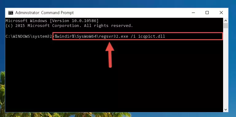 Cleaning the problematic registry of the Icqpict.dll library from the Windows Registry Editor