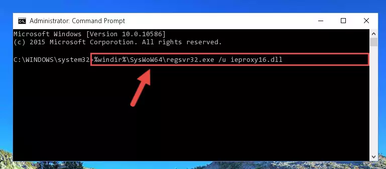 Reregistering the Ieproxy16.dll library in the system