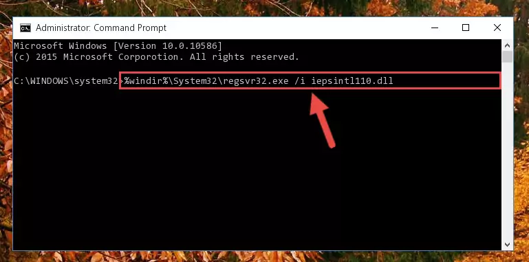 Cleaning the problematic registry of the Iepsintl110.dll library from the Windows Registry Editor