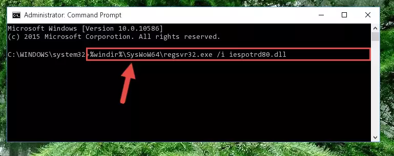 Uninstalling the Iespotrd80.dll library from the system registry
