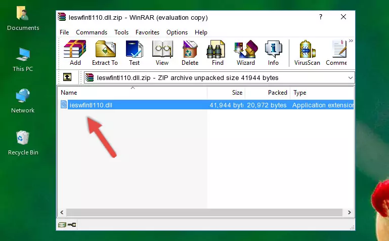 Copying the Ieswfintl110.dll file into the file folder of the software.