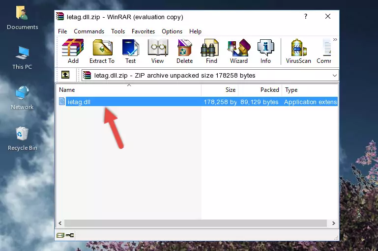 Copying the Ietag.dll file into the software's file folder