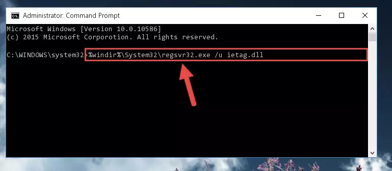 Reregistering the Ietag.dll file in the system