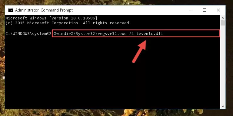 Cleaning the problematic registry of the Ieventc.dll file from the Windows Registry Editor