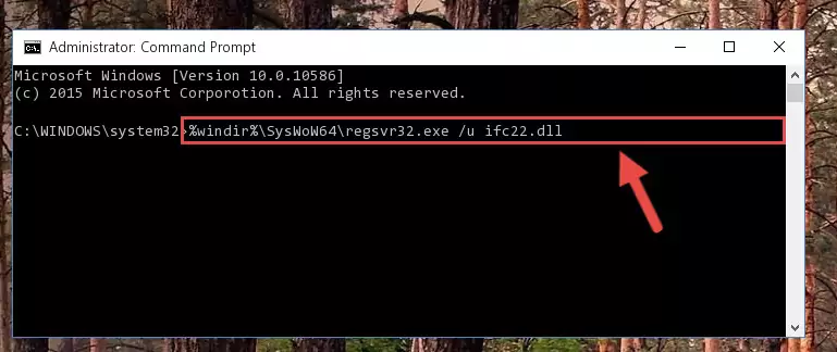Reregistering the Ifc22.dll file in the system