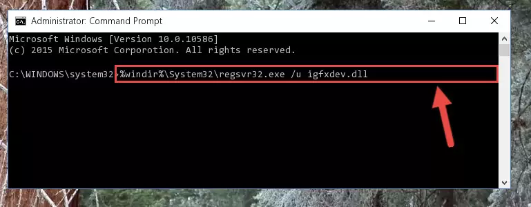 Reregistering the Igfxdev.dll file in the system