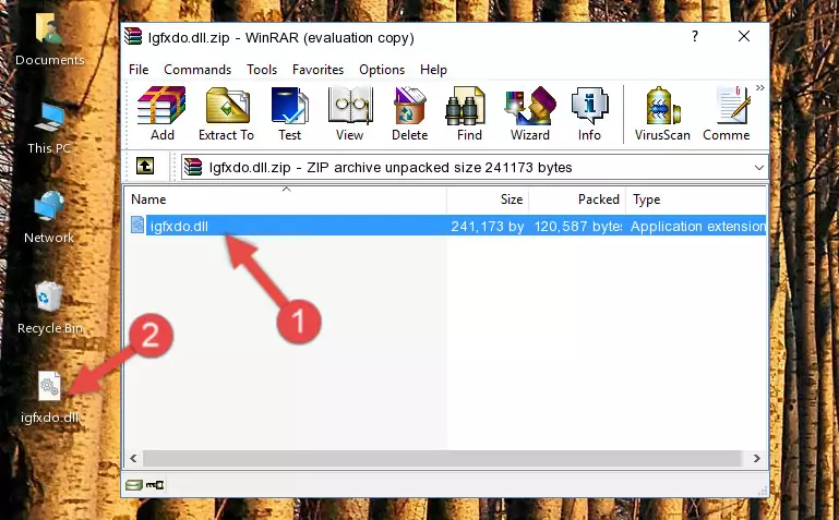 Copying the Igfxdo.dll file into the software's file folder