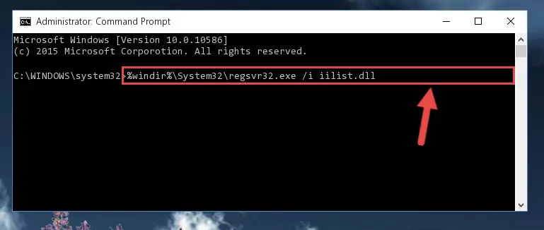 Reregistering the Iilist.dll library in the system (for 64 Bit)