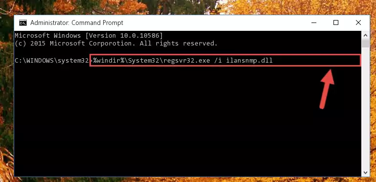 Uninstalling the Ilansnmp.dll file from the system registry