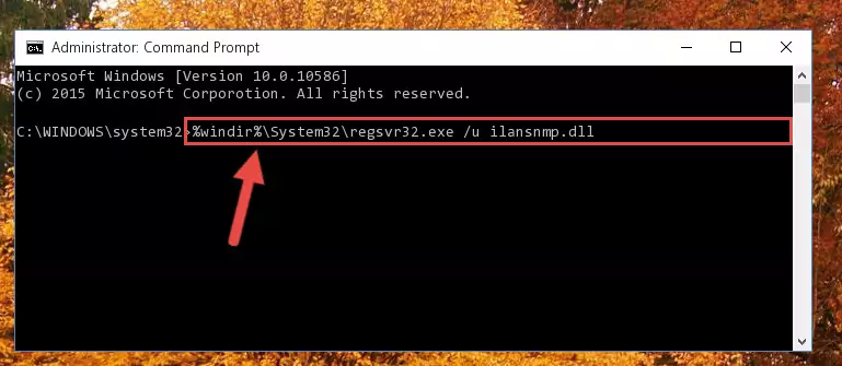 Reregistering the Ilansnmp.dll file in the system