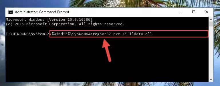 Uninstalling the damaged Ildata.dll file's registry from the system (for 64 Bit)