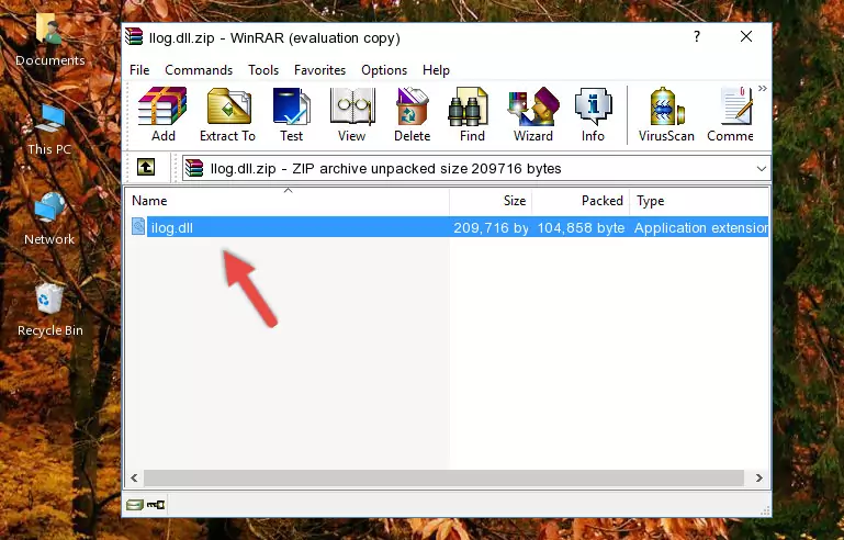 Pasting the Ilog.dll file into the software's file folder