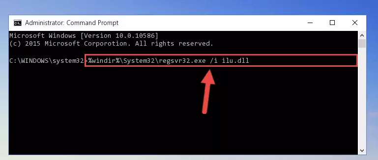 Deleting the Ilu.dll library's problematic registry in the Windows Registry Editor