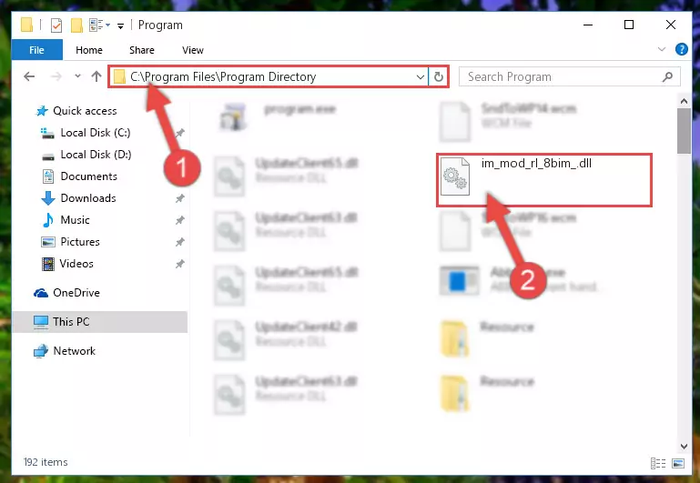 Uninstalling the broken registry of the Im_mod_rl_8bim_.dll library from the Windows Registry Editor (for 64 Bit)