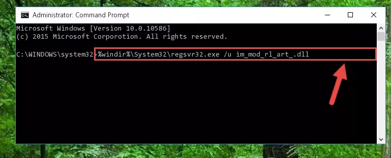 Extracting the Im_mod_rl_art_.dll library from the .zip file