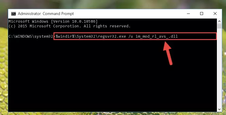 Extracting the Im_mod_rl_avs_.dll library from the .zip file