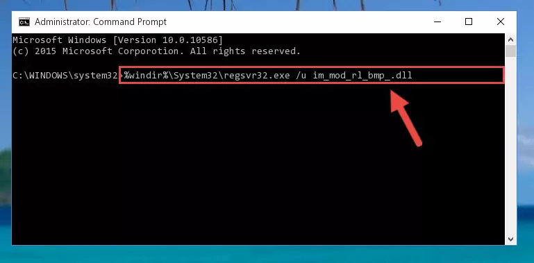 Reregistering the Im_mod_rl_bmp_.dll library in the system