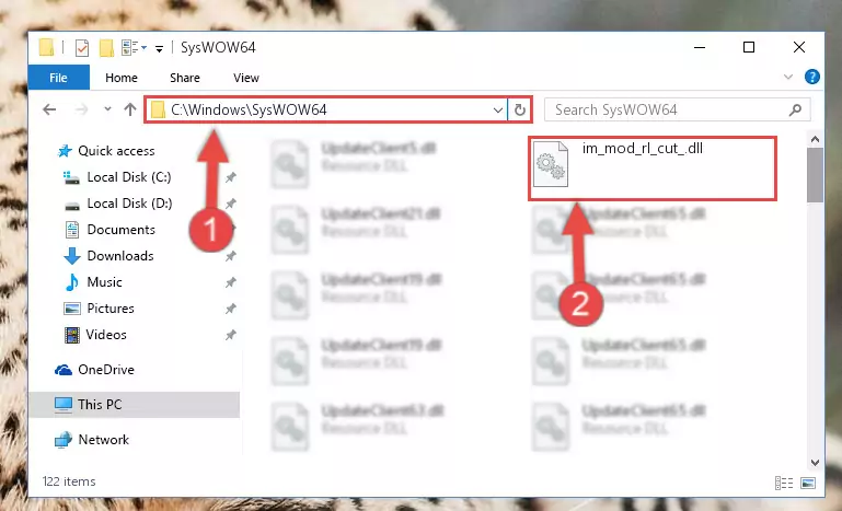 Copying the Im_mod_rl_cut_.dll file to the Windows/sysWOW64 folder