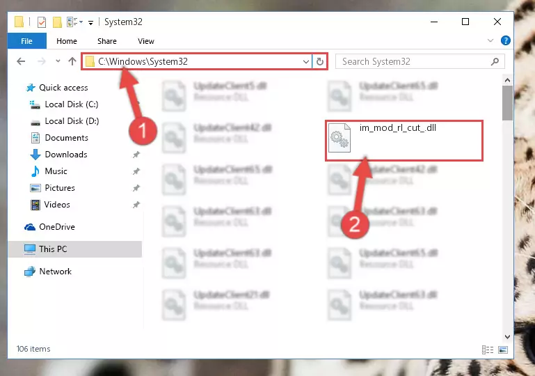 Pasting the Im_mod_rl_cut_.dll file into the Windows/System32 folder