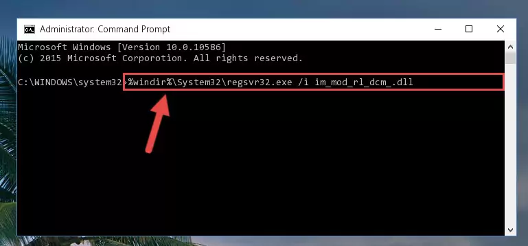 Reregistering the Im_mod_rl_dcm_.dll file in the system (for 64 Bit)
