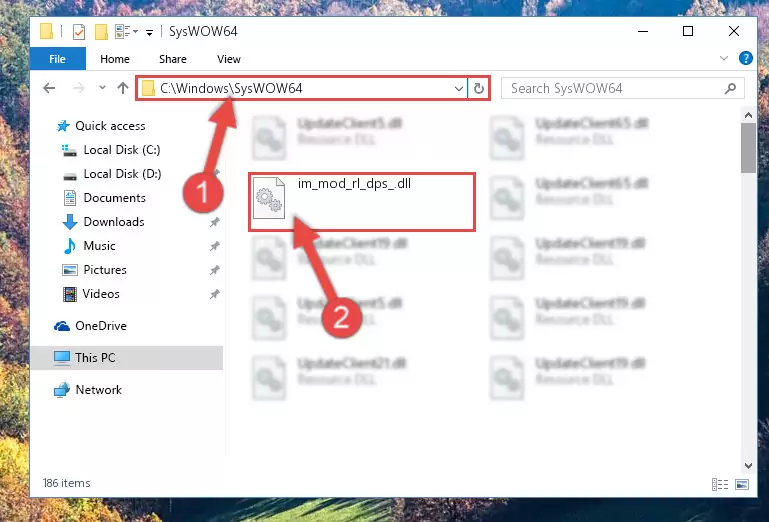 Copying the Im_mod_rl_dps_.dll library to the Windows/sysWOW64 directory