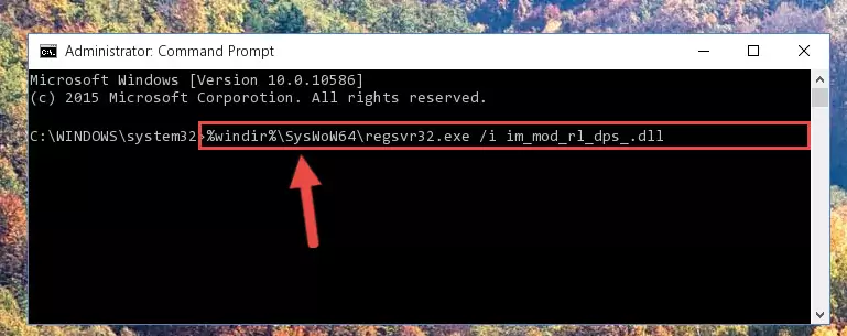 Deleting the Im_mod_rl_dps_.dll library's problematic registry in the Windows Registry Editor