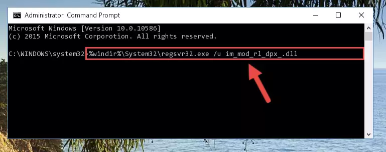 Extracting the Im_mod_rl_dpx_.dll library from the .zip file