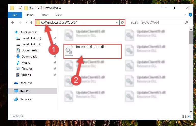 Pasting the Im_mod_rl_ept_.dll library into the Windows/sysWOW64 directory