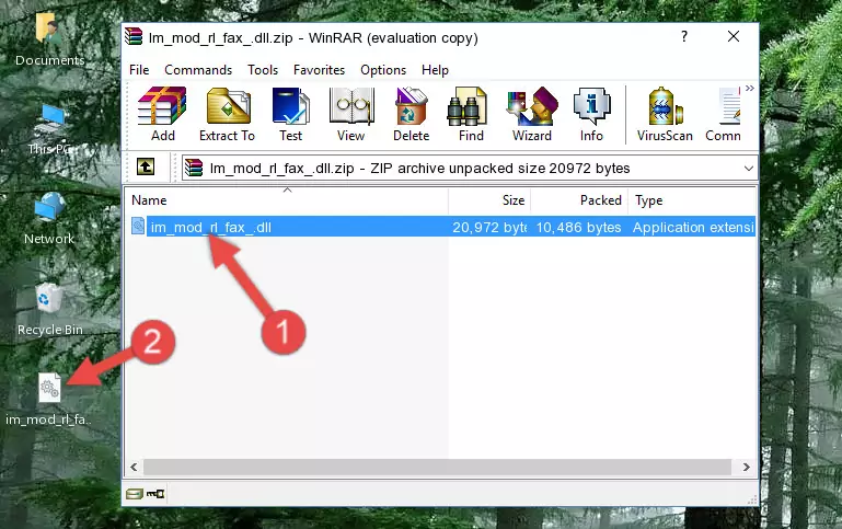 Copying the Im_mod_rl_fax_.dll library into the program's installation directory