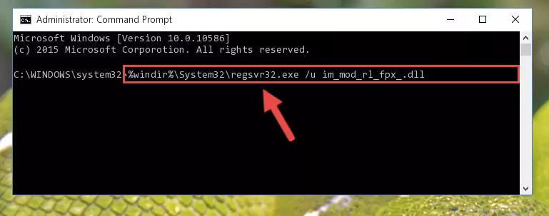 Reregistering the Im_mod_rl_fpx_.dll library in the system