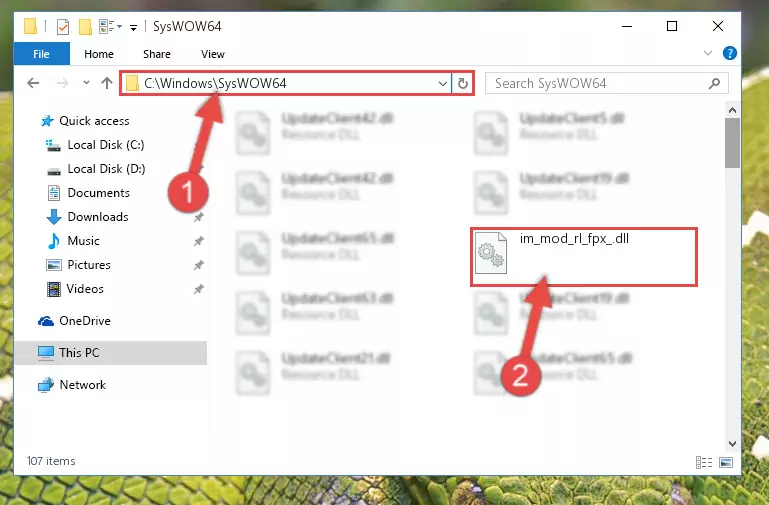 Extracting the Im_mod_rl_fpx_.dll library to the desktop