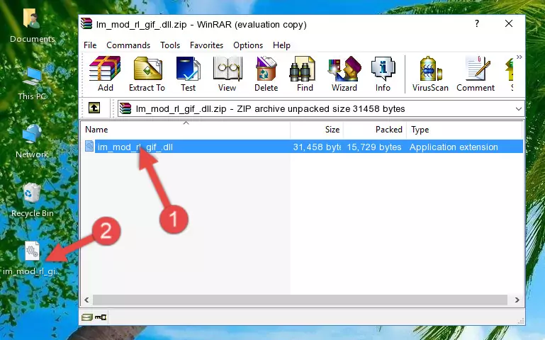Pasting the Im_mod_rl_gif_.dll library into the program's installation directory