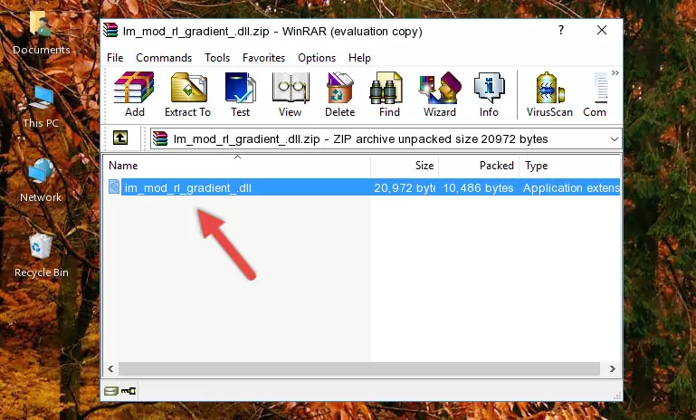 Copying the Im_mod_rl_gradient_.dll file into the software's file folder