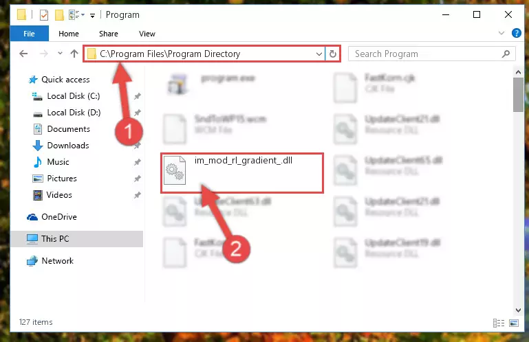 Choosing the Im_mod_rl_gradient_.dll file