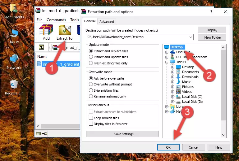 Pasting the Im_mod_rl_gradient_.dll file into the Windows/System32 folder